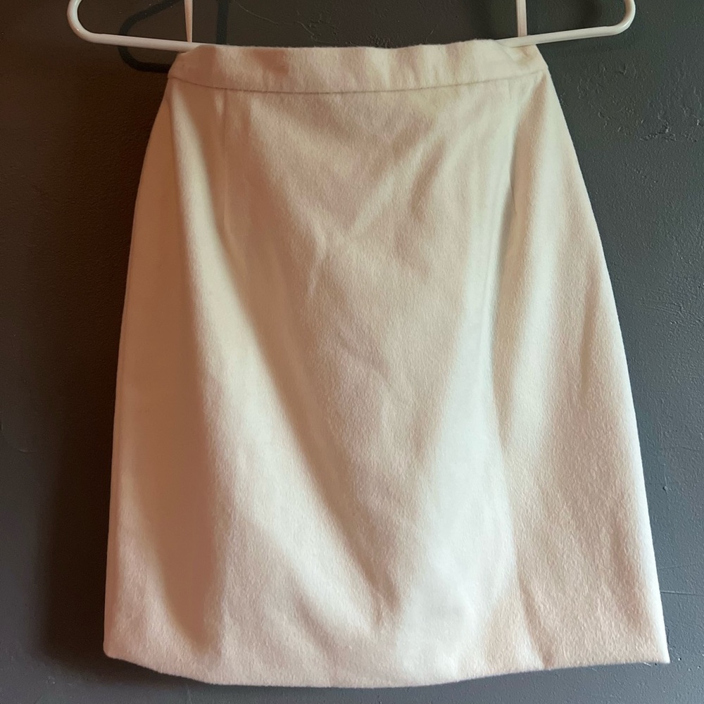 ESCADA off white rabbit/wool blend pencil skirt.